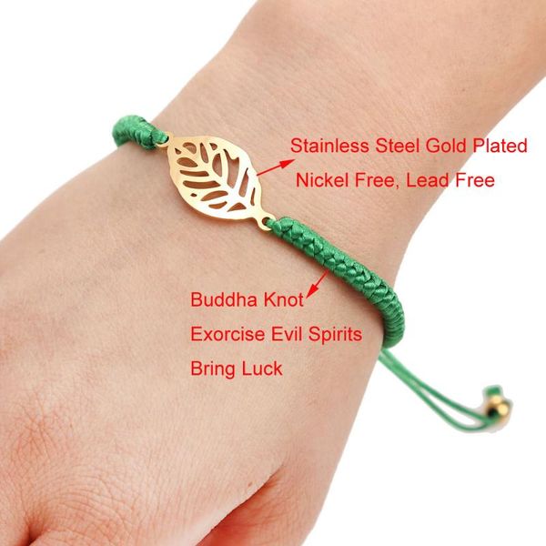 charm bracelets lucky handmade good luck bracelet stainless steel leaf adjustable friendship red string buddha knot protection, Golden;silver
charm bracelets lucky handmade good luck bracelet stainless steel leaf adjustable friendship red string buddha knot protection, Golden;silver