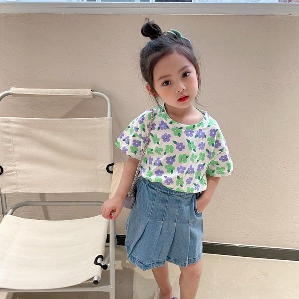 t-shirts 2-7t toddler kid baby girls clothes summer flower short sleeve floral t shirt elegant cute sweet tshirt lovly outfit, Blue
t-shirts 2-7t toddler kid baby girls clothes summer flower short sleeve floral t shirt elegant cute sweet tshirt lovly outfit, Blue