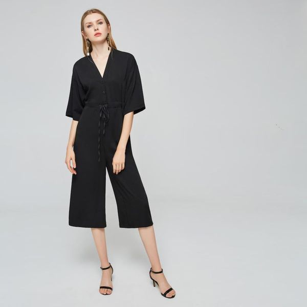 women's jumpsuits & rompers jumpsuit women elegant solid simple lace up office stylish loose fitness autumn black casual wide leg femal, Black;white
women's jumpsuits & rompers jumpsuit women elegant solid simple lace up office stylish loose fitness autumn black casual wide leg femal, Black;white