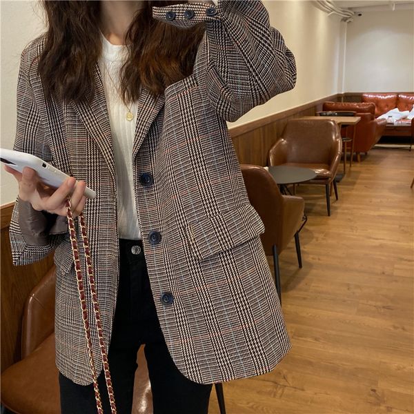 vintage single breasted plaid women blazer jackets female retro ol suit coat feminino blazers outerwear 210421, White;black
vintage single breasted plaid women blazer jackets female retro ol suit coat feminino blazers outerwear 210421, White;black