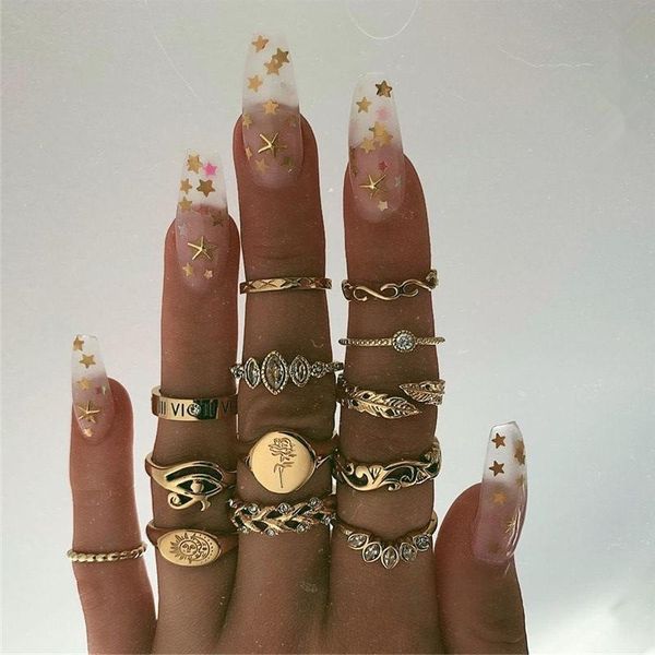 cluster rings 13 pcs/set bohemian gold crystal carving moon sun flower eyes leaf set charm lady jewelry gifts, Golden;silver
cluster rings 13 pcs/set bohemian gold crystal carving moon sun flower eyes leaf set charm lady jewelry gifts, Golden;silver