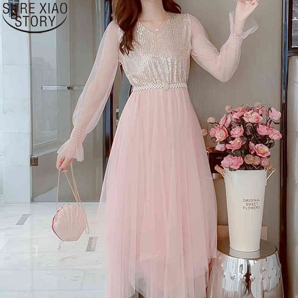 sequins and pearl dresses women autumn mesh dress with belt pink v-neck elastic high waist flare long sleeve vestidos 12025 210417, Black;gray
sequins and pearl dresses women autumn mesh dress with belt pink v-neck elastic high waist flare long sleeve vestidos 12025 210417, Black;gray