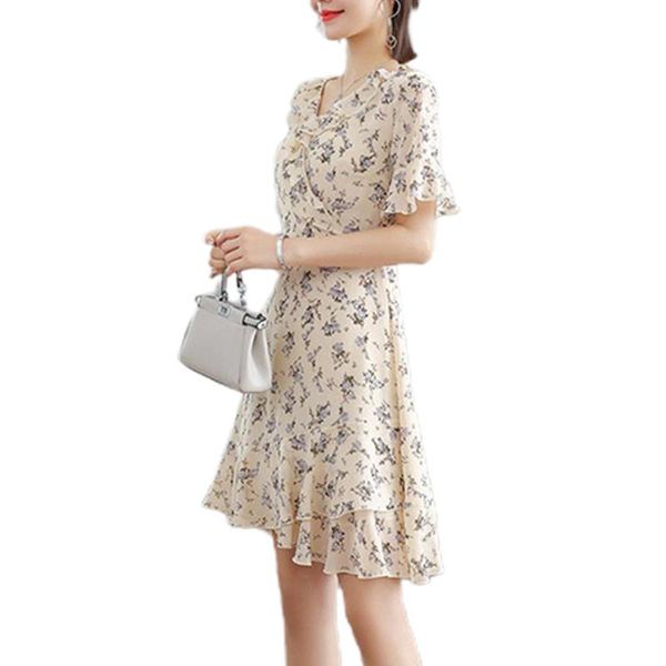 casual dresses chiffon v-neck dress summer women's 2021 flare ruffles short sleeve pullover print floral keen-length woman, Black;gray
casual dresses chiffon v-neck dress summer women's 2021 flare ruffles short sleeve pullover print floral keen-length woman, Black;gray