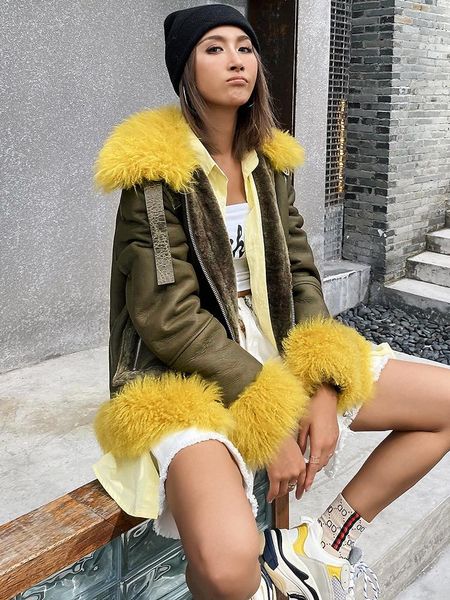 women's fur & faux fashion winter sheepskin coat warm soft wool vintage jacket 2021 roupas femeninas zjt312, Black
women's fur & faux fashion winter sheepskin coat warm soft wool vintage jacket 2021 roupas femeninas zjt312, Black