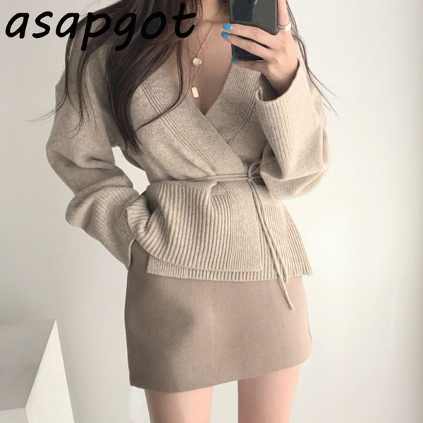asapgot chic korea lazy v neck lace up waist sweaters slim high hip wrap tweed skirt woolen retro casual sets fashion 210429, White
asapgot chic korea lazy v neck lace up waist sweaters slim high hip wrap tweed skirt woolen retro casual sets fashion 210429, White