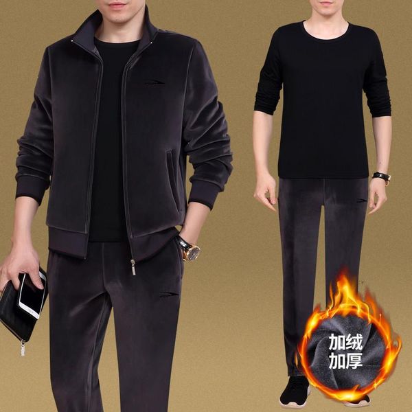 men's tracksuits middle-aged and old pleuche sport suit male qiu dong with velvet thickening sportswear leisure fleece three-piece dad, Gray
men's tracksuits middle-aged and old pleuche sport suit male qiu dong with velvet thickening sportswear leisure fleece three-piece dad, Gray