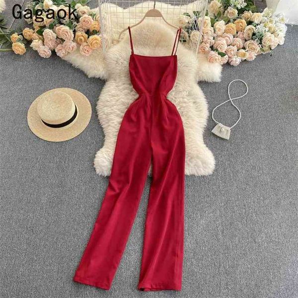 jumpersuit women summer solid high sleeveless full length simple backless fashion elegant wild jumpsuits 210531, Black;white
jumpersuit women summer solid high sleeveless full length simple backless fashion elegant wild jumpsuits 210531, Black;white