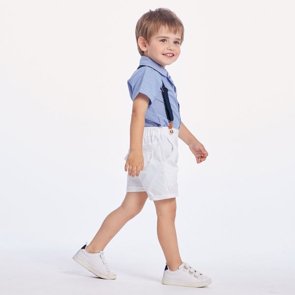 summer boys' cardigan short sleeve backpack shorts suit children's clothing, Blue
summer boys' cardigan short sleeve backpack shorts suit children's clothing, Blue