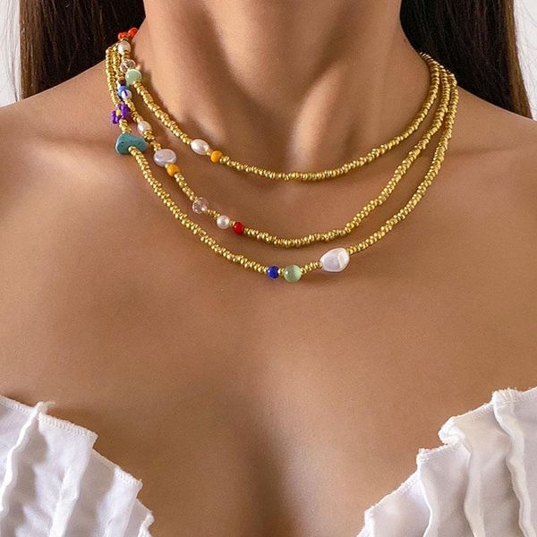 chokers vintage multilayer seed beads flower pearl choker necklace for women geometric beaded chains clavicle collar jewelry, Golden;silver
chokers vintage multilayer seed beads flower pearl choker necklace for women geometric beaded chains clavicle collar jewelry, Golden;silver