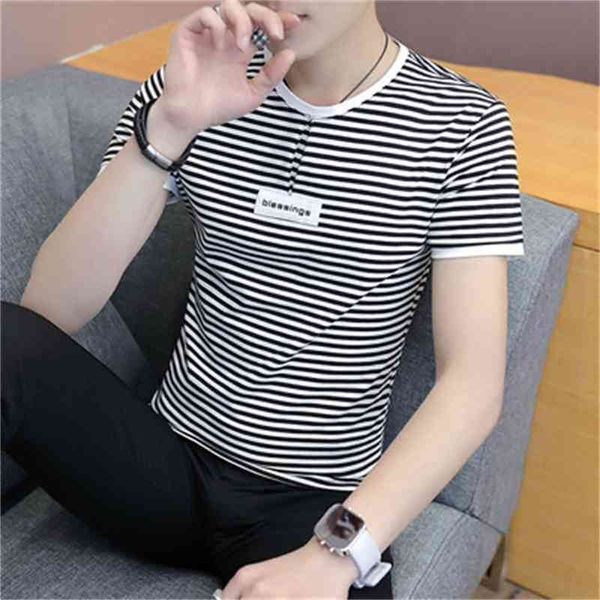 men's summer white short-sleeved t-shirt alphabet bottoming shirt 210420, White;black
men's summer white short-sleeved t-shirt alphabet bottoming shirt 210420, White;black