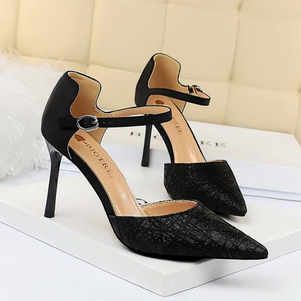european and american style nightclub hollow women's shoes super high heel shallow mouth pointed mesh word sandals, Black
european and american style nightclub hollow women's shoes super high heel shallow mouth pointed mesh word sandals, Black