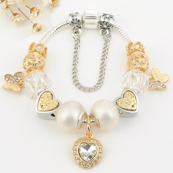 charm bracelets crystal heart & butterfly beads with snake chain for women men fashion pulsera jewelry gift, Golden;silver
charm bracelets crystal heart & butterfly beads with snake chain for women men fashion pulsera jewelry gift, Golden;silver