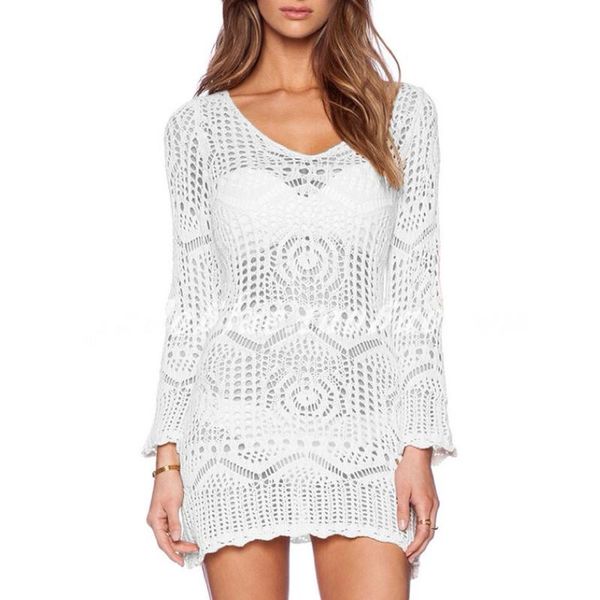 women's swimwear floral hollow out bikini cover up women 2021 pareo beach robe de plage cardigan bathing suit, White;black
women's swimwear floral hollow out bikini cover up women 2021 pareo beach robe de plage cardigan bathing suit, White;black