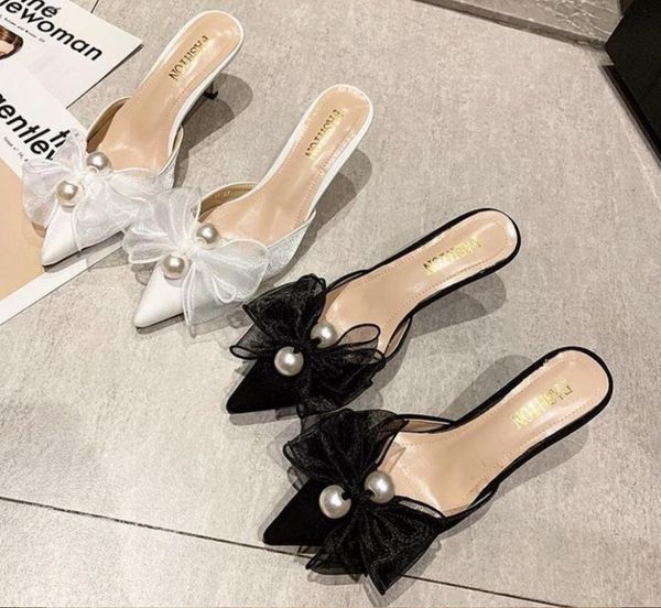 slippers european and american fashion foreign trade summer high heel sandals women's pointed bow baotou, Black
slippers european and american fashion foreign trade summer high heel sandals women's pointed bow baotou, Black