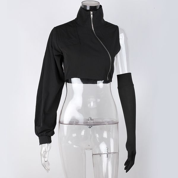 women hoodie one shoulder long sleeve cropped jacket 2021 summer fashion zip-up turtleneck sweatshirt female y2k streetwear, Black
women hoodie one shoulder long sleeve cropped jacket 2021 summer fashion zip-up turtleneck sweatshirt female y2k streetwear, Black