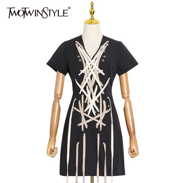 drawstring cross bandage dress for women v neck short sleeve high waist mini dresses female summer fashion 210520, Black;gray
drawstring cross bandage dress for women v neck short sleeve high waist mini dresses female summer fashion 210520, Black;gray
