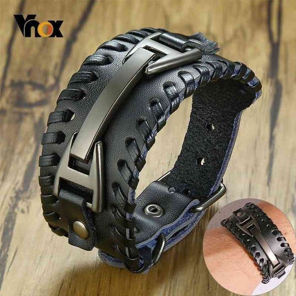 vnox wide wristband for men stylish genuine leather bangle with metal charm bracelets punk male pulseira, Red;brown
vnox wide wristband for men stylish genuine leather bangle with metal charm bracelets punk male pulseira, Red;brown