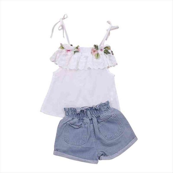 toddler kids baby girl lace floral sling denim shorts summer sleeveless 2pcs infant clothes 2-7 years, White
toddler kids baby girl lace floral sling denim shorts summer sleeveless 2pcs infant clothes 2-7 years, White
