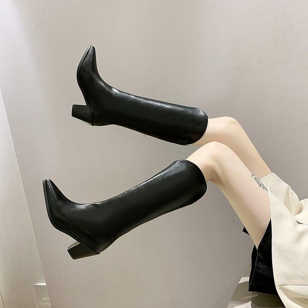 boots fashion women 2021 pointed toe cowboy square high heels mid calf brown genuine leather western shoes, Black
boots fashion women 2021 pointed toe cowboy square high heels mid calf brown genuine leather western shoes, Black