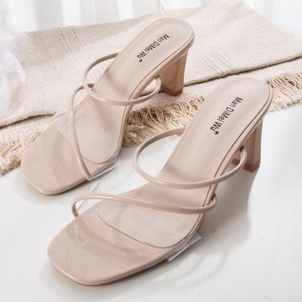 dress shoes patchwork clear pu narrow band slingback pvc pumps women korean slip on flipflops open toe thin high heels woman2021, Black
dress shoes patchwork clear pu narrow band slingback pvc pumps women korean slip on flipflops open toe thin high heels woman2021, Black