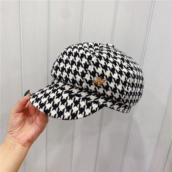 stingy brim hats 202110-shenjing autumn classic houndstooth bee street octagonal hat men women visors cap, Blue;gray
stingy brim hats 202110-shenjing autumn classic houndstooth bee street octagonal hat men women visors cap, Blue;gray