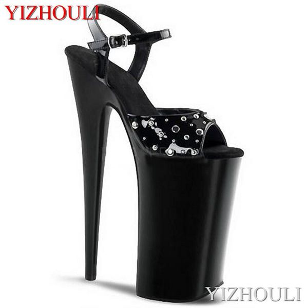fashionable summer female stiletto heels 23 cm high, rivet vamp stage show 9 inch model nightclub sandals, Black
fashionable summer female stiletto heels 23 cm high, rivet vamp stage show 9 inch model nightclub sandals, Black