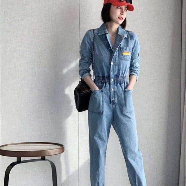 women's 2021 spring new pure color denim romper, Black;white
women's 2021 spring new pure color denim romper, Black;white