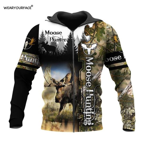 men's hoodies & sweatshirts moose hunting camo 3d all over print crewneck zipper outdoor vocation sports streetwear men clothing, Black
men's hoodies & sweatshirts moose hunting camo 3d all over print crewneck zipper outdoor vocation sports streetwear men clothing, Black