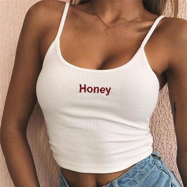 women womens tank crop honey letter adjustable shoulder straps sleeveless vest ladies haut femme, White
women womens tank crop honey letter adjustable shoulder straps sleeveless vest ladies haut femme, White
