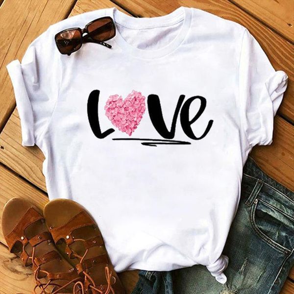 love heart print fashion casual womens t shirts o neck 90s lady yong girl cute tee femme clothes, White
love heart print fashion casual womens t shirts o neck 90s lady yong girl cute tee femme clothes, White
