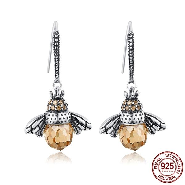 genuine 925 sterling silver dazzling crystal bee drop earrings for women fine jewelry wedding gift, Golden
genuine 925 sterling silver dazzling crystal bee drop earrings for women fine jewelry wedding gift, Golden