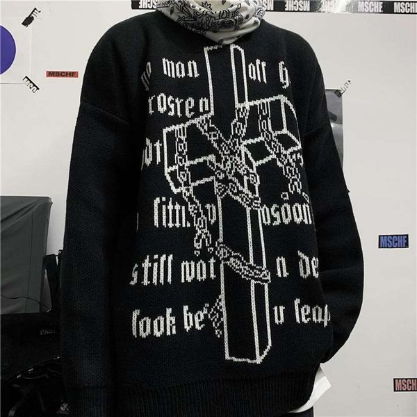 men's 2021 woman man autumn vintage sweater harajuku prrint knitted pullover sweaters casual losse thicken streetwear jumper femme zkm0, White;black
men's 2021 woman man autumn vintage sweater harajuku prrint knitted pullover sweaters casual losse thicken streetwear jumper femme zkm0, White;black