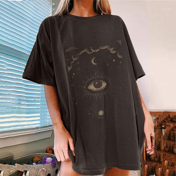 women's t-shirt sun moon eyes vintage graphic print women harajuku aesthetic brow summer casual female black camisetas, White
women's t-shirt sun moon eyes vintage graphic print women harajuku aesthetic brow summer casual female black camisetas, White