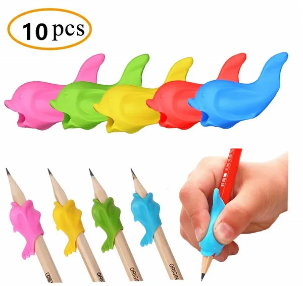

10pcs Pencil Grips For Kids Handwriting Aid Grip Trainer Posture Correction Finger Grip For Kids Adults Righties, 10 pcs