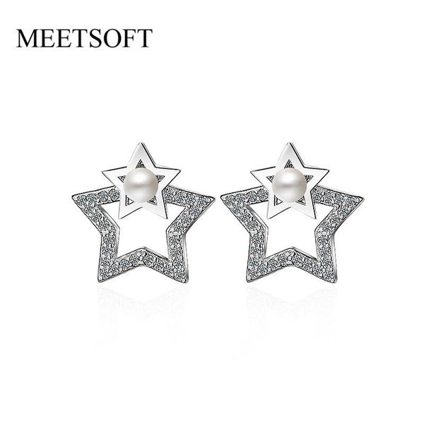 stud meetsoft 925 silver prevent allergy fashion earrings for women crystal double layer hollow out star removable jewelry gift, Golden;silver
stud meetsoft 925 silver prevent allergy fashion earrings for women crystal double layer hollow out star removable jewelry gift, Golden;silver