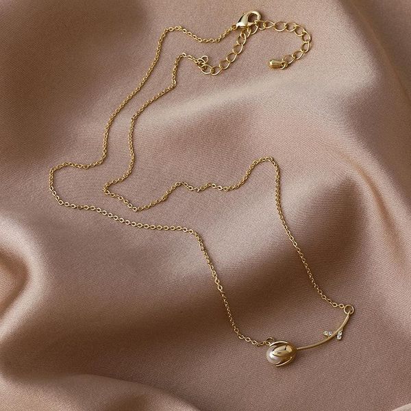 chokers french style temperament female jewelry exquisite simple pearl tulip necklace korean fashion women's accessories clavicle chain, Golden;silver
chokers french style temperament female jewelry exquisite simple pearl tulip necklace korean fashion women's accessories clavicle chain, Golden;silver