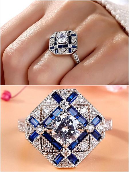 cluster rings z gemstones diamonds geometric for women 18k white gold silver color bague jewelry blue crystal trendy bands accessory, Golden;silver
cluster rings z gemstones diamonds geometric for women 18k white gold silver color bague jewelry blue crystal trendy bands accessory, Golden;silver