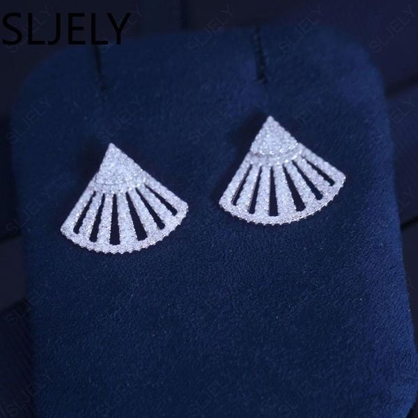 stud sljely fashion s925 sterling silver flamenco fan-shaped underlobe earrings micro zirconia women monaco brand party jewelry, Golden;silver
stud sljely fashion s925 sterling silver flamenco fan-shaped underlobe earrings micro zirconia women monaco brand party jewelry, Golden;silver