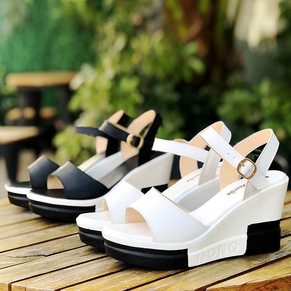 dress shoes platform sandals fashion women fish mouth high heels wedges buckle slope, Black
dress shoes platform sandals fashion women fish mouth high heels wedges buckle slope, Black