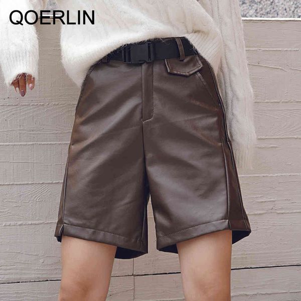 qoerlin khaki bermuda shorts women streetwear pu shorts no belt back fake pocket leather shorts casual straight trouser plus 210416, White;black
qoerlin khaki bermuda shorts women streetwear pu shorts no belt back fake pocket leather shorts casual straight trouser plus 210416, White;black