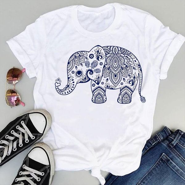 cartoon floral elephant lovely women cute fashion print graphic summer short sleeve female clothes tees t shirt, White
cartoon floral elephant lovely women cute fashion print graphic summer short sleeve female clothes tees t shirt, White
