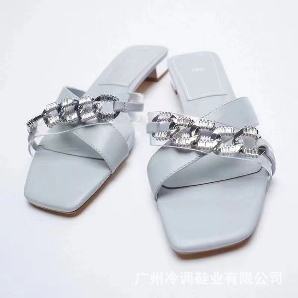 flat slippers women's summer square head flip flop cross chain buckle thick heel women's flat slippers, Black
flat slippers women's summer square head flip flop cross chain buckle thick heel women's flat slippers, Black