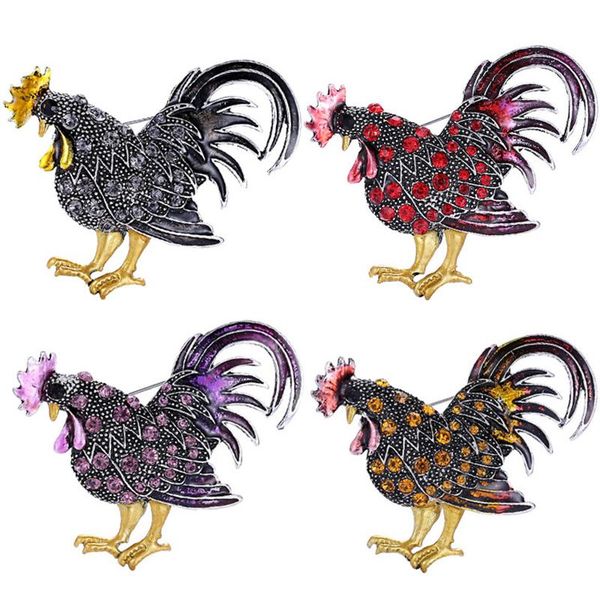 pins, brooches vintage rooster cock brooch pins painted rhinestone multicolor for child women men's, Gray
pins, brooches vintage rooster cock brooch pins painted rhinestone multicolor for child women men's, Gray