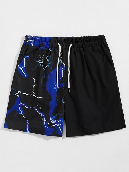romwe guys contrast lightning graphic drawstring shorts a4hn#, Black
romwe guys contrast lightning graphic drawstring shorts a4hn#, Black