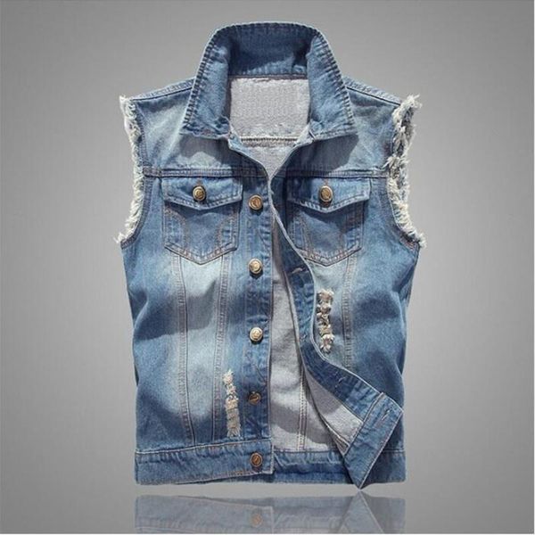 men's vests 2021 men denim jeans vest coat ripped tassel pocket sleeveless jacket spring man streetwear cowboy waistcoat broken hole ja, Black;white
men's vests 2021 men denim jeans vest coat ripped tassel pocket sleeveless jacket spring man streetwear cowboy waistcoat broken hole ja, Black;white