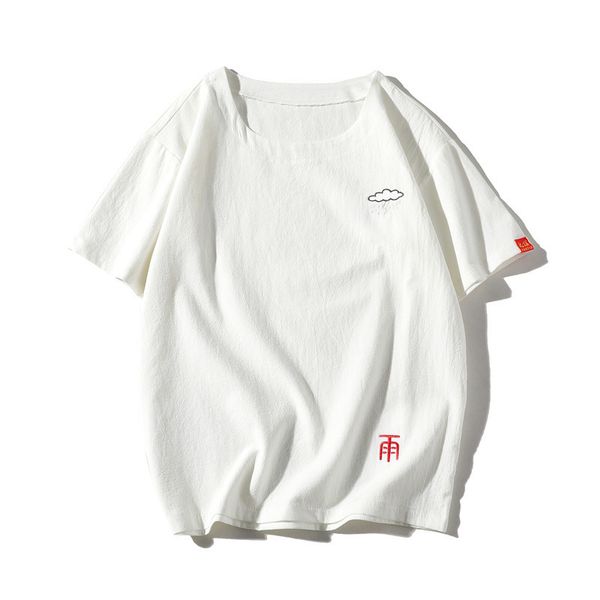 no vulgarity 2021 summer new cotton hemp t-shirt men's short sleeve chinese style embroidery top, White;black
no vulgarity 2021 summer new cotton hemp t-shirt men's short sleeve chinese style embroidery top, White;black