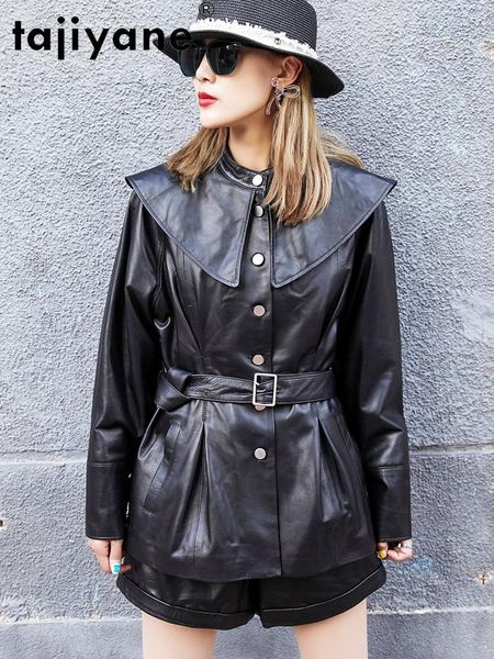 women's leather & faux tajiyane real jacket women spring 100% sheepskin coat female korean jackets 2021 veste cuir femme pph489, Black
women's leather & faux tajiyane real jacket women spring 100% sheepskin coat female korean jackets 2021 veste cuir femme pph489, Black