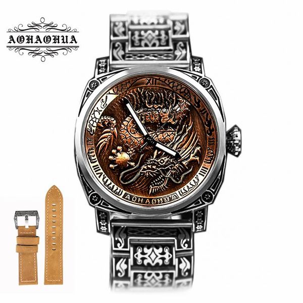 wristwatches retro automatic mechanical punk men's watch square large dial dragon men watches waterproof skeleton personality male, Slivery;brown
wristwatches retro automatic mechanical punk men's watch square large dial dragon men watches waterproof skeleton personality male, Slivery;brown