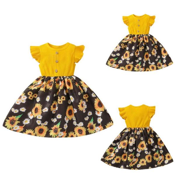 kids girls floral print pleated dress short sleeve summer casual party dresses girl's, Red;yellow
kids girls floral print pleated dress short sleeve summer casual party dresses girl's, Red;yellow