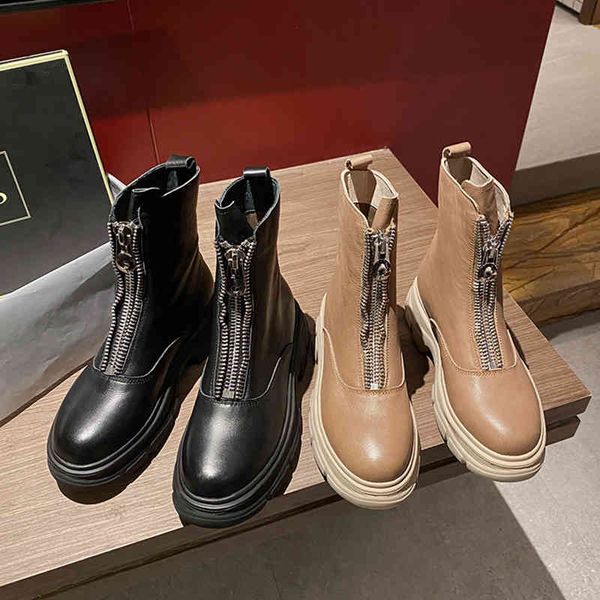 boots flat platform ankle boots women's shoes genuine toe round leather female zipper short autumn apricot size 41 sptz, Black
boots flat platform ankle boots women's shoes genuine toe round leather female zipper short autumn apricot size 41 sptz, Black